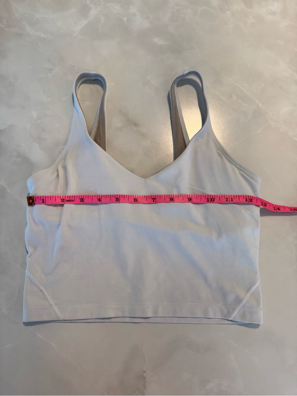 lululemon athletica light gray/cream longline sports bra